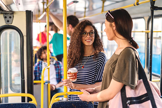 two women on bus